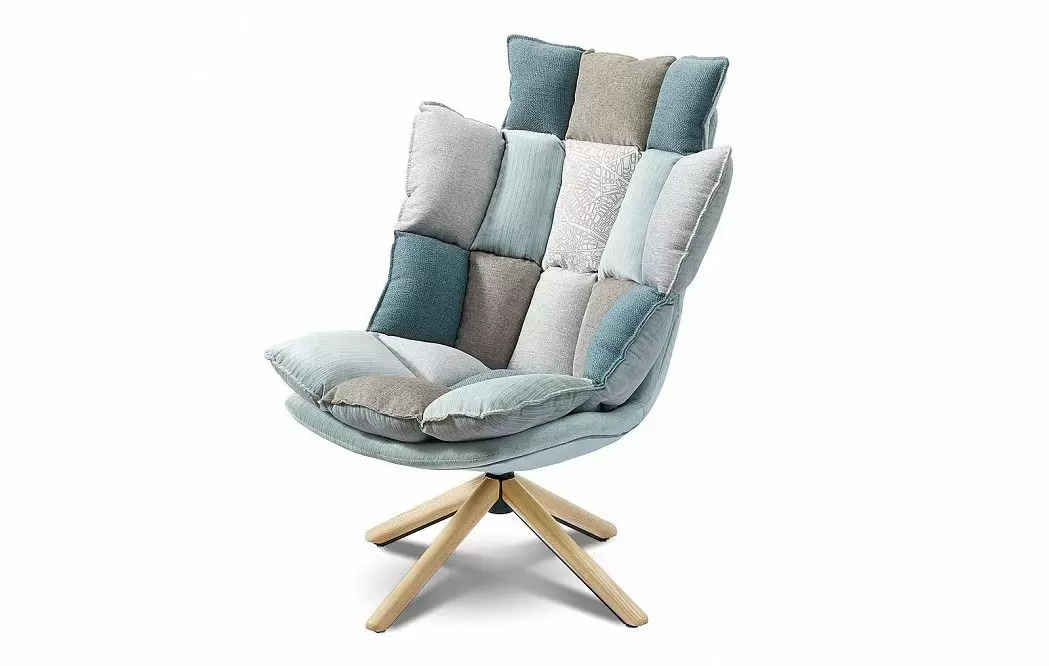 Кресло и оттоманка в стиле Husk, светлый пэчворк - фото 3