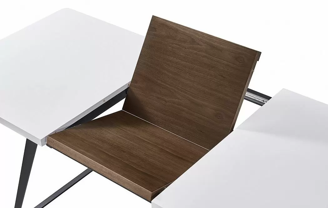 Стол раскладной Gent, белый матовый/орех - фото 7