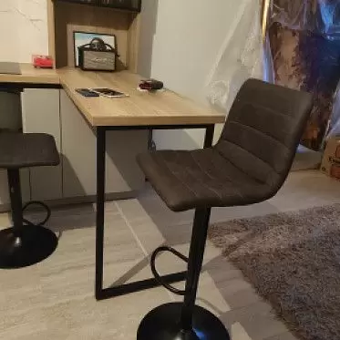 Стул барный Glover, серо-коричневый/черный