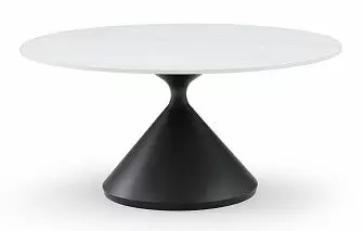 Стол журнальный Sanremo (90), белая керамика/черный