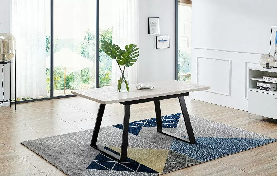 Стол раскладной Denver 120-160, светлый дуб/черный - фото 3