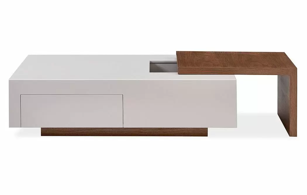 Стол журнальный Gerda (120), серо-бежевый/орех - фото 4