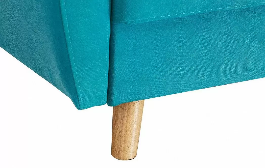 Диван-кровать Riviera угловой правый + оттоманка, бирюзовый цвет - фото 10