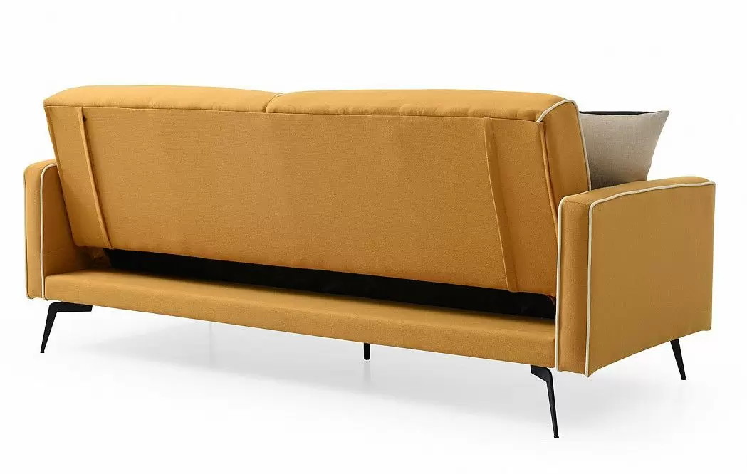 Диван-кровать Lancaster, желтый/белый кант - фото 8