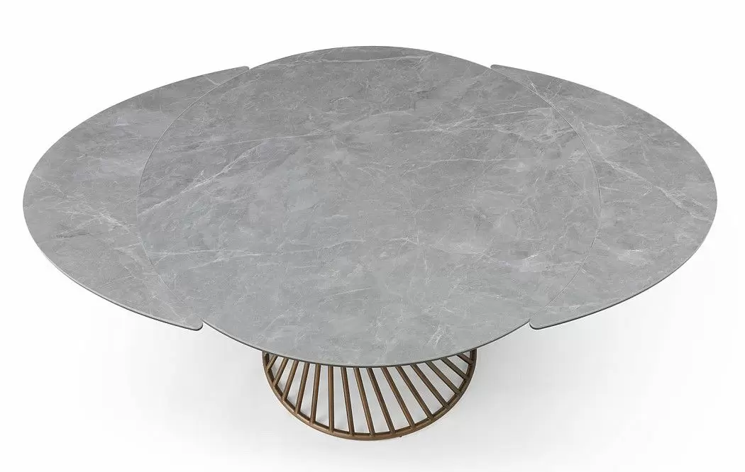 Стол раскладной Tornado Bronze 120-180, серая керамика/бронза - фото 13