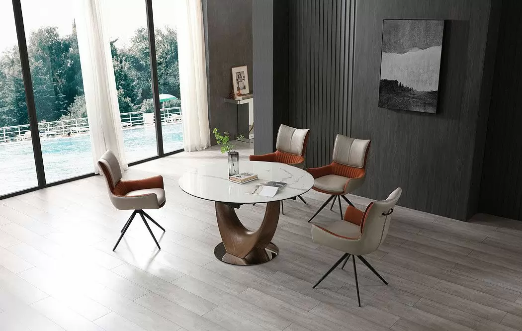 Стол раскладной Daisy 130-170, белая керамика/орех - фото 3