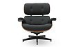 Комплект кресло и оттоманка Eames Lounge, черный/орех