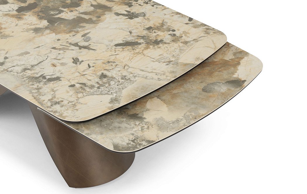 Стол раскладной Memphis 180-260, охристая керамика/медь - фото 6