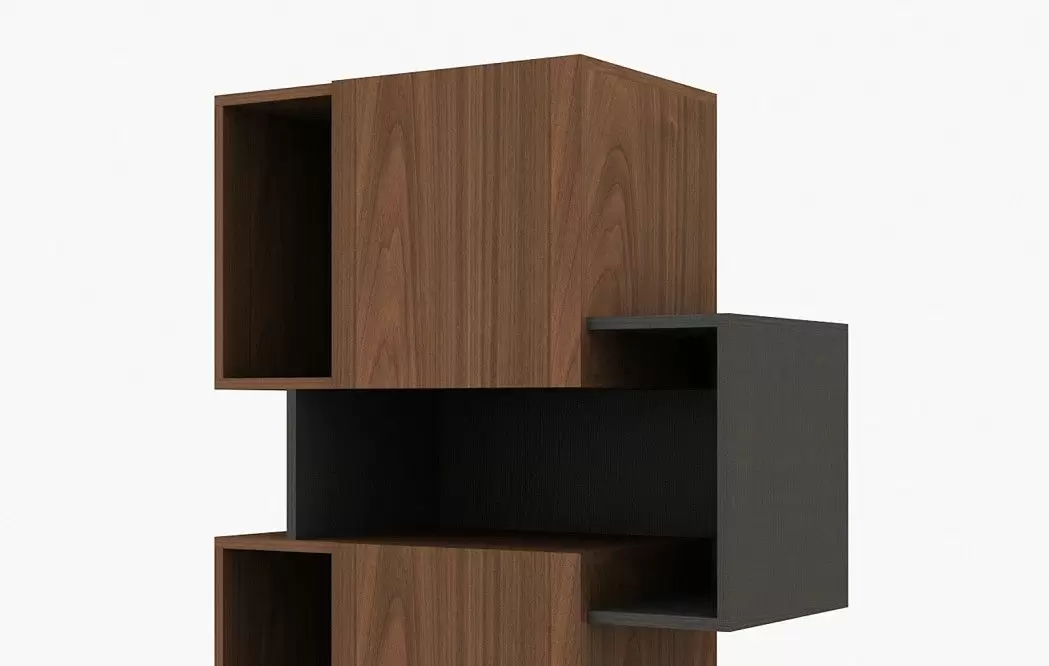 Стеллаж Palo Walnut, орех/серая полка - фото 6