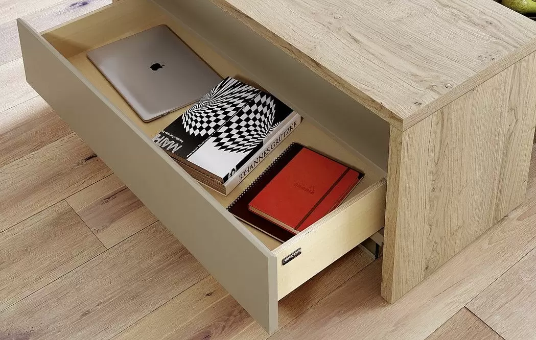 Стол журнальный Ckron 110x100 с подъемом и ящиком (+доп модуль) - фото 6