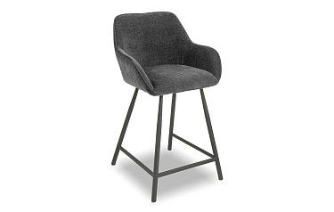 Стул полубарный Edwin, темно-серый/черный