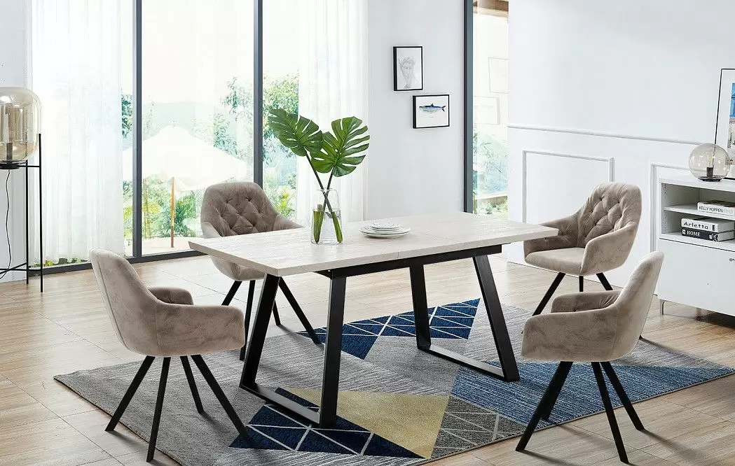 Стол раскладной Denver 120-160, светлый дуб/черный - фото 15