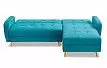Диван-кровать Riviera угловой правый + оттоманка, бирюзовый цвет
