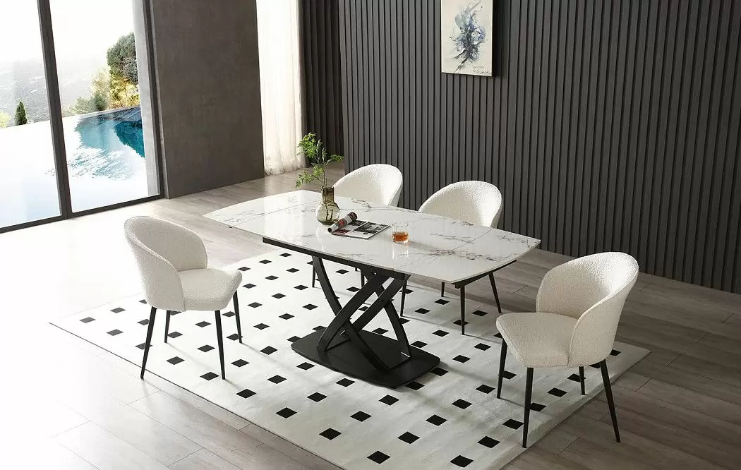 Стул Ornella, белый тедди/черный - фото 2