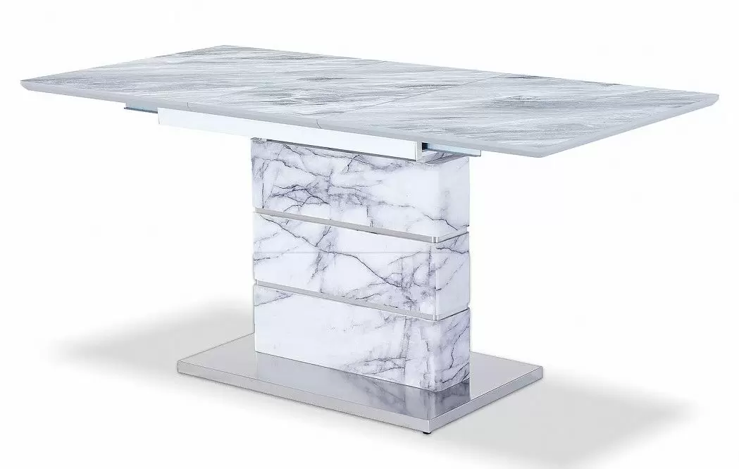 Стол раскладной Gustav 120-160, серый мраморный рисунок