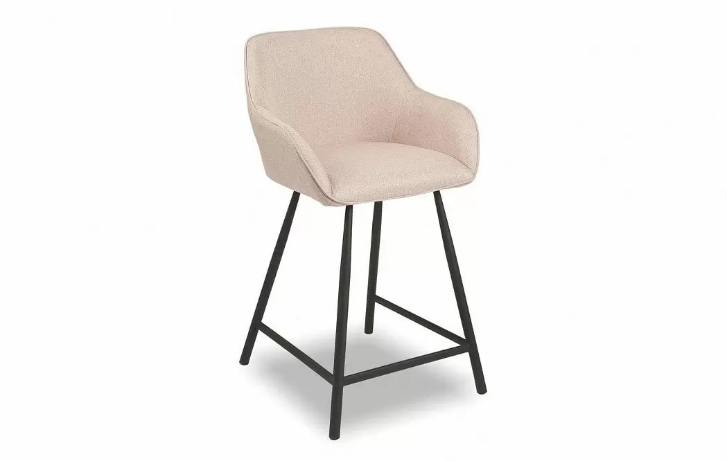 Стул полубарный Edwin, пудровый/черный