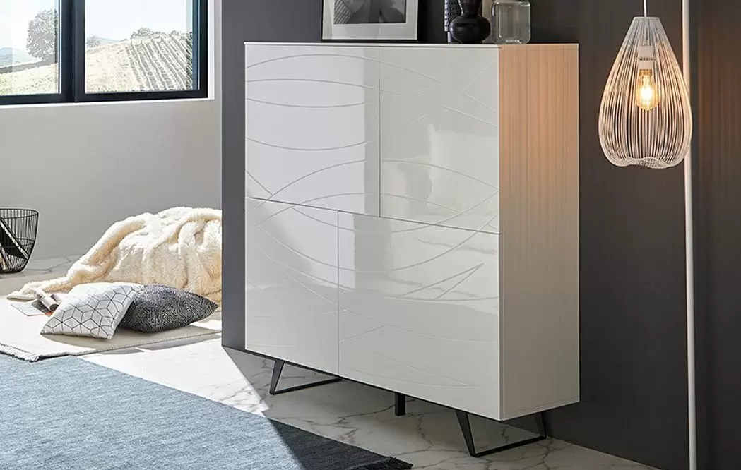 Шкаф W-108 Ocean, белый/черный