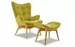 Кресло с оттоманкой Contour, желто-зеленый