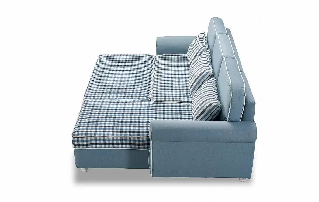 Диван-кровать Folk угловой (правый), голубой - фото 5