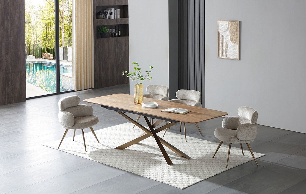 Стол раскладной Esmeralda 180-230, орех/бронза - фото 2