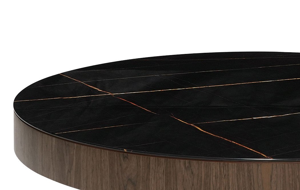 Стол журнальный Pond (120), черное мраморное стекло/орех - фото 5