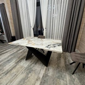 Стол раскладной Portofino Champagne 180-260, керамика/шампань