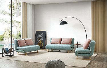 Комплект мягкой мебели Rosy, мята/коралловый