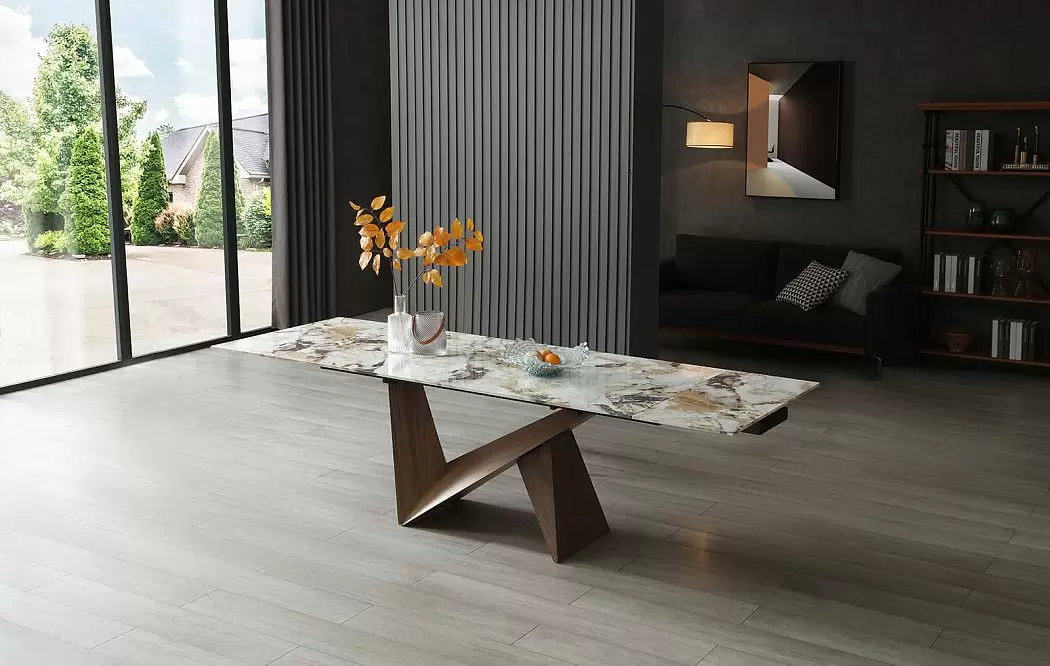 Стол раскладной Portofino 180-260, светлая керамика/орех - фото 6