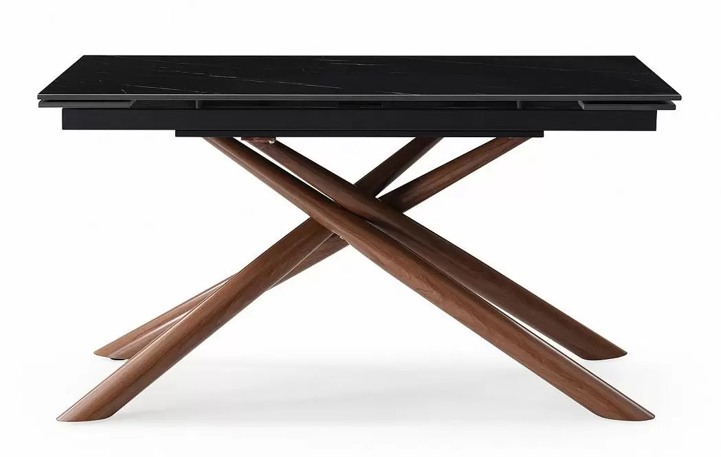 Стол раскладной Ravenna 140-180, черная керамика/орех - фото 6