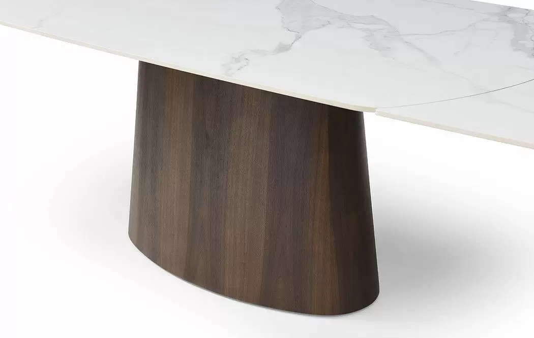 Стол раскладной Bavaria 180-260, белая керамика/орех - фото 12