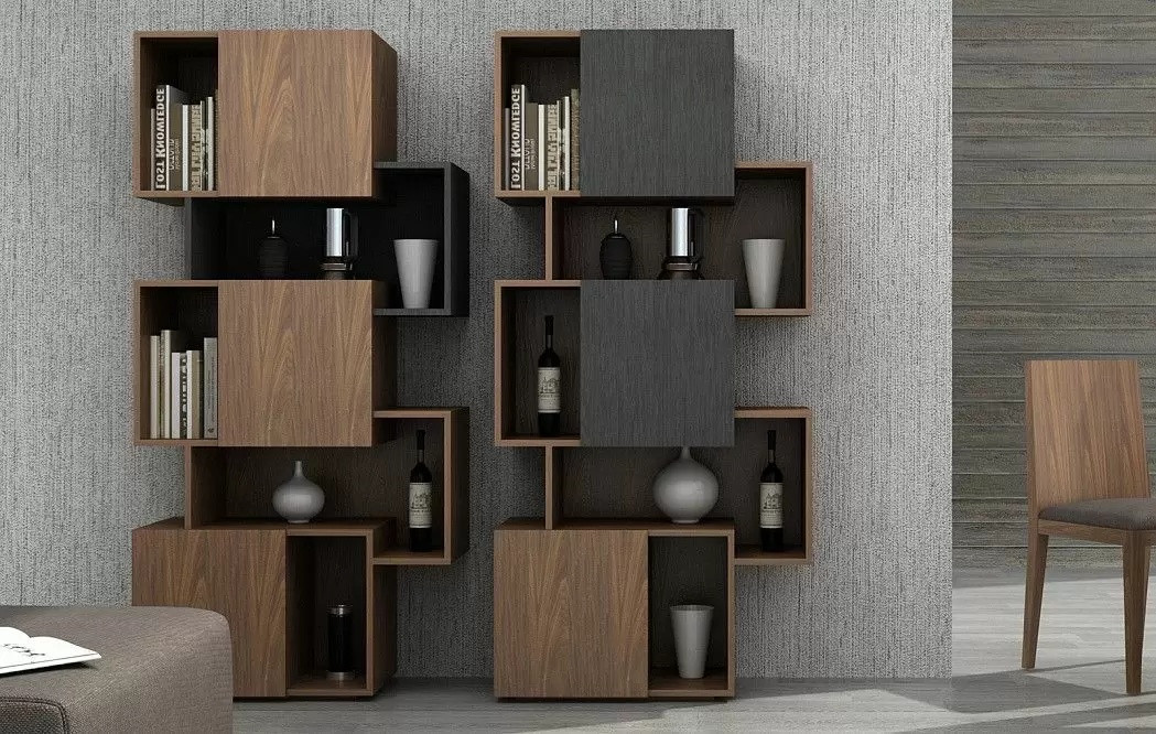 Стеллаж Palo Walnut, орех/серая полка - фото 2