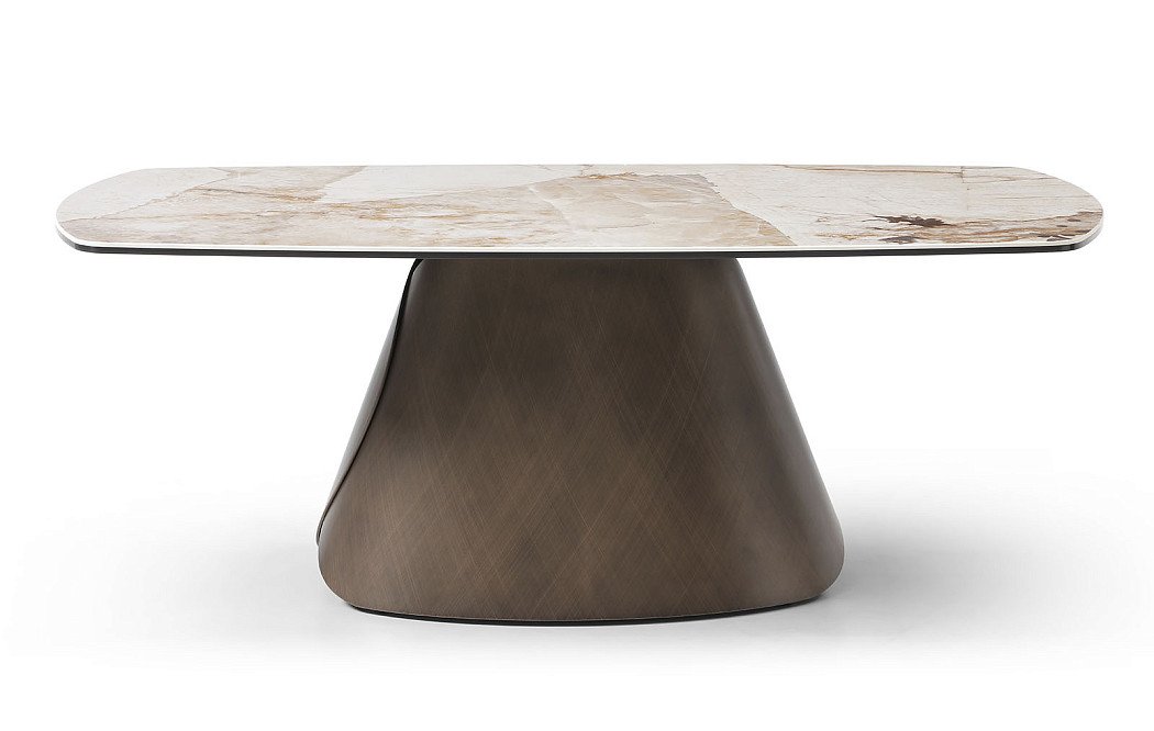 Стол журнальный Susanna (120), керамика/медь - фото 3