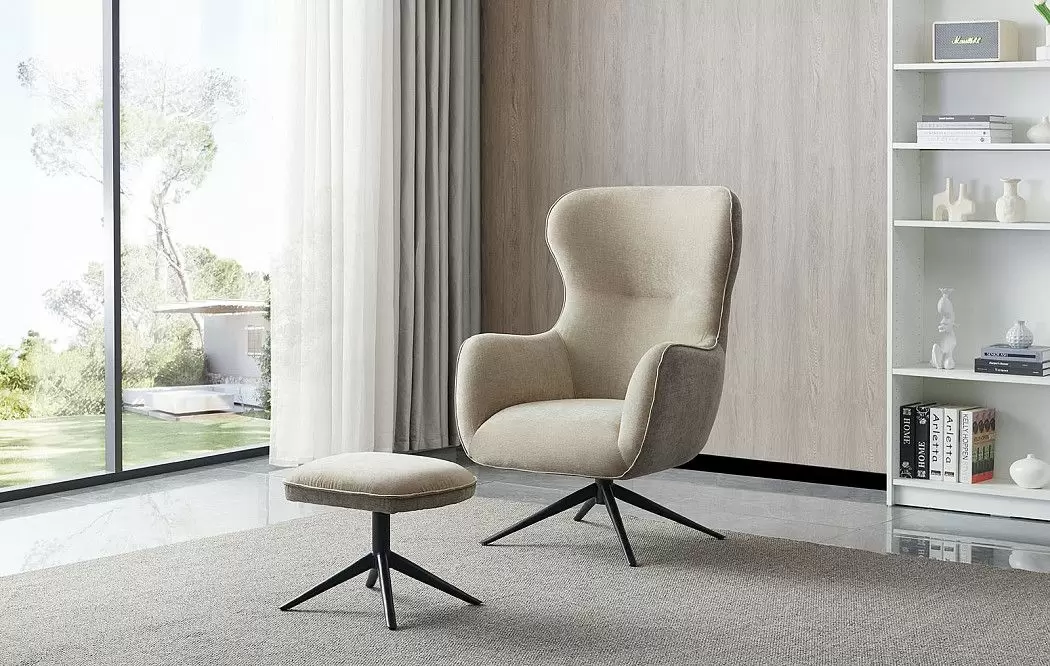 Оттоманка Lucille, бежевый/серо-коричневый - фото 2