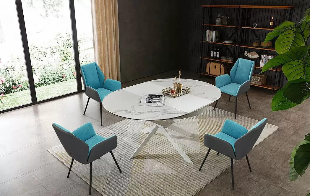 Стол раскладной Diona 120-170, керамика "каррарский мрамор" - фото 4