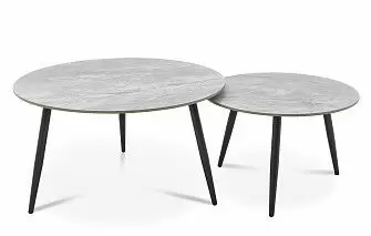 Набор из 2-х столов журнальных Liz, серая керамика