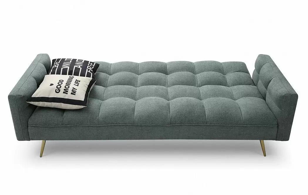 Диван-кровать Madrid, зеленый/золотые ножки - фото 5