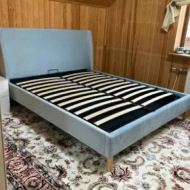 Кровать с подъемным механизмом Carrera, голубой