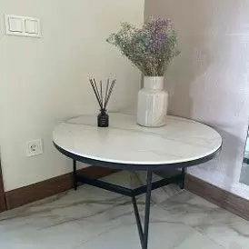 Набор из 2-х столов журнальных Fabio, белая керамика