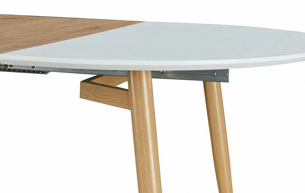 Стол раскладной Suzy 120-200, белый/дуб - фото 13