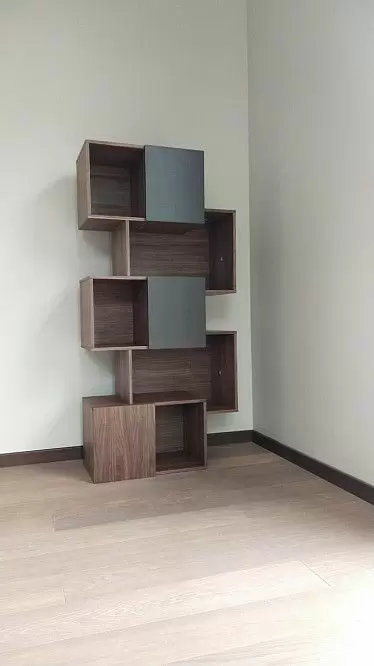 Стеллаж Palo Grey, орех/серые дверцы - фото 15