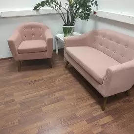 Диван Florence 2-х местный, коралловый/орех