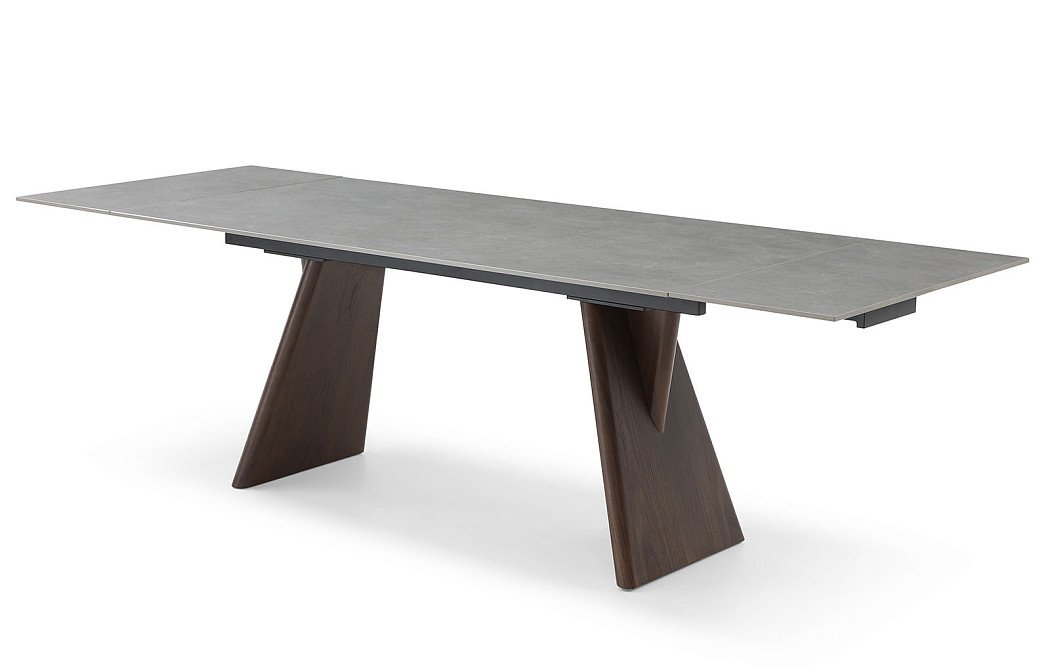 Стол раскладной Bremen 180-260, серая керамика/орех
