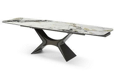 Стол раскладной Richard 160-240, светлая керамика/серый