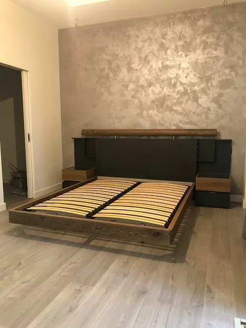 Комплект из кровати Kuffert Class 180x200 и 2х тумб Top, дуб/графит - фото 19