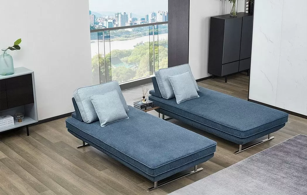 Диван-трансформер Bergamo угловой, темно-синий/бирюзовый - фото 3