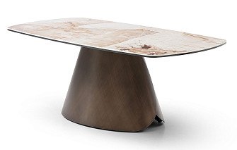 Стол журнальный Susanna (120), керамика/медь