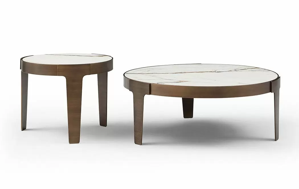 Стол журнальный Corfu (100), белая керамика/бронза - фото 12