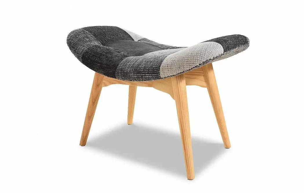 Кресло с оттоманкой Contour, темный пэчворк - фото 7