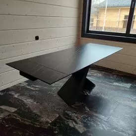 Стол раскладной Savoy Bronze 160-220, белая керамика/бронза