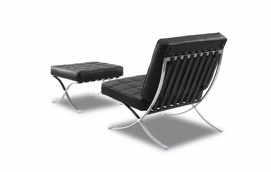 Кресло с оттоманкой Barcelona Black - фото 7